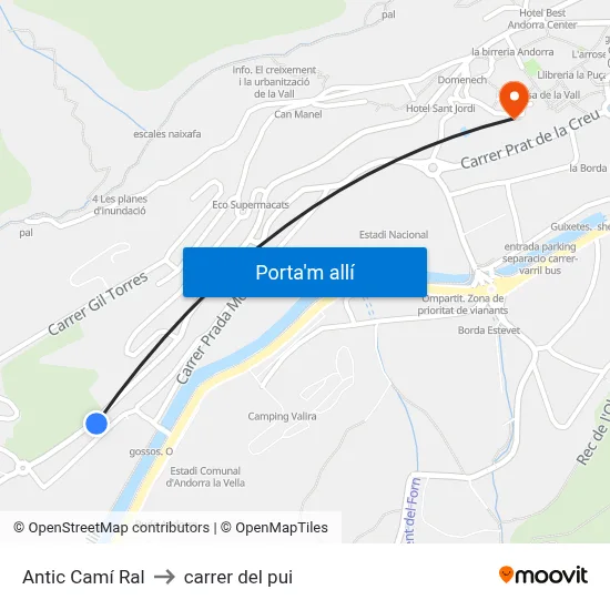 Antic Camí Ral to carrer del pui map