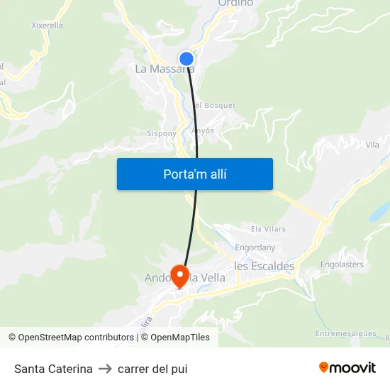 Santa Caterina to carrer del pui map