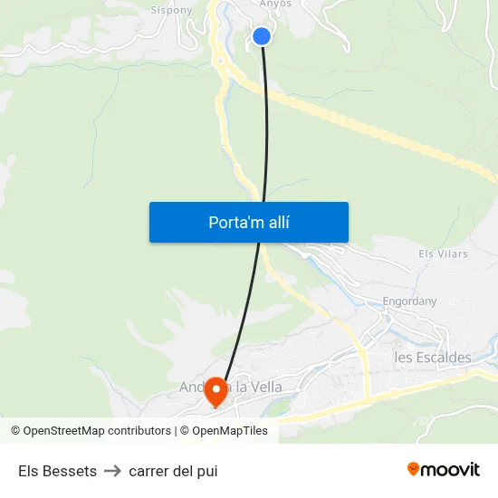 Els Bessets to carrer del pui map