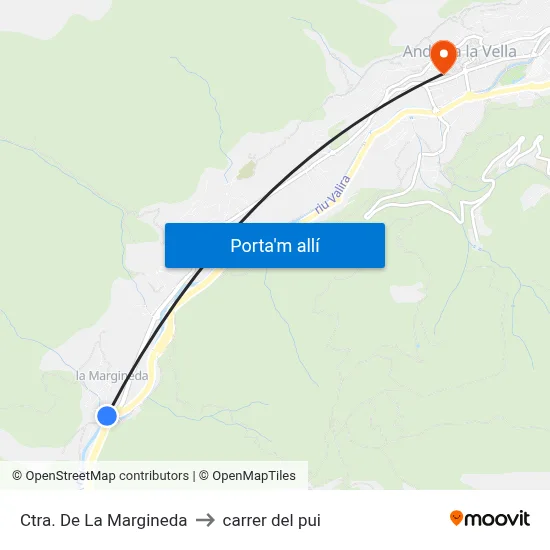 Ctra. De La Margineda to carrer del pui map