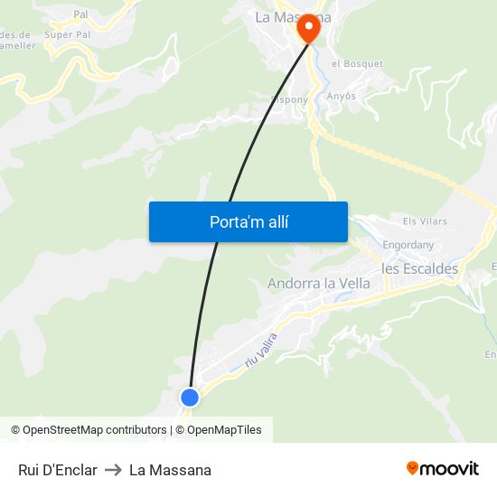 Rui D'Enclar to La Massana map