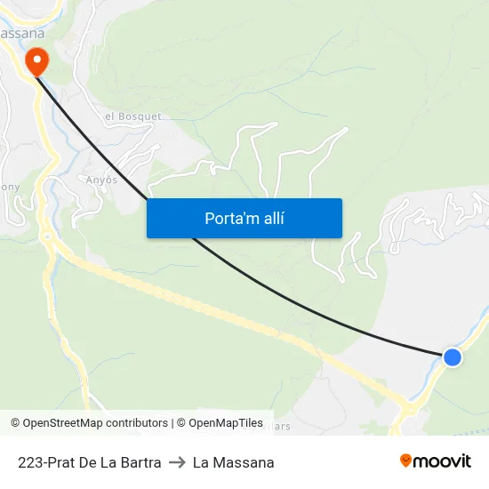 223-Prat De La Bartra to La Massana map