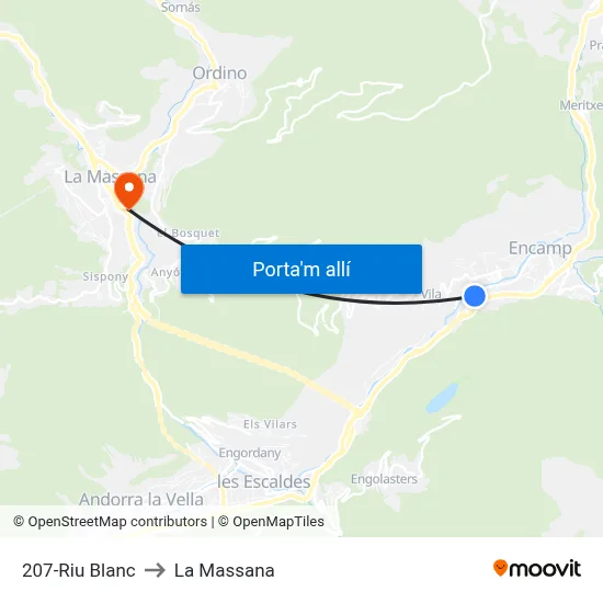 207-Riu Blanc to La Massana map