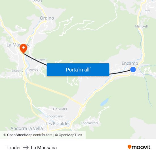 Tirader to La Massana map