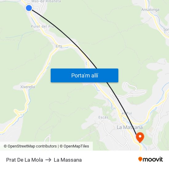 Prat De La Mola to La Massana map