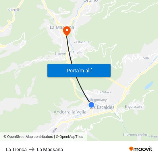 La Trenca to La Massana map