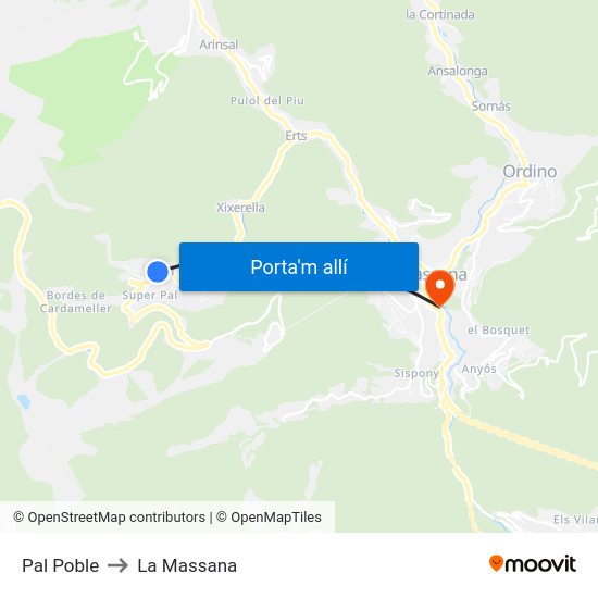 Pal Poble to La Massana map