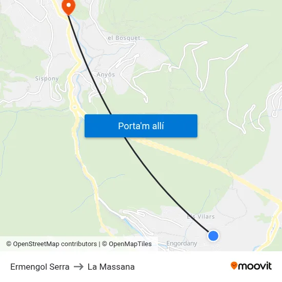 Ermengol Serra to La Massana map