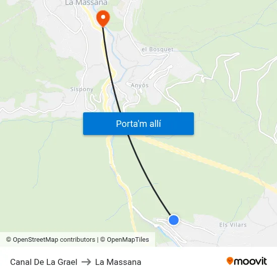 Canal De La Grael to La Massana map