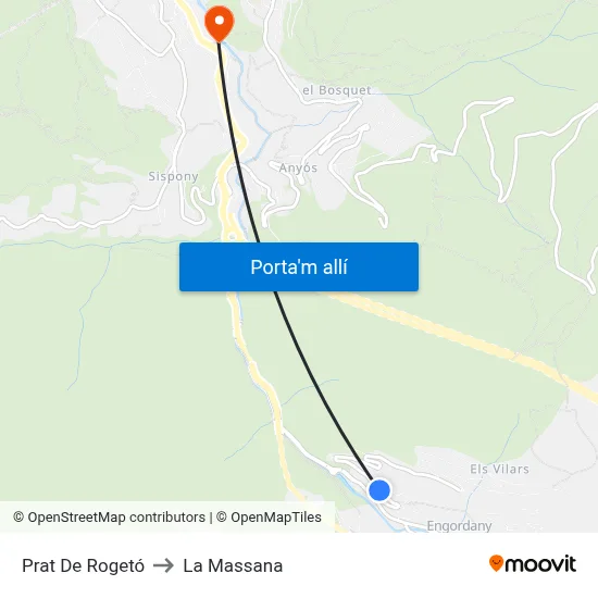 Prat De Rogetó to La Massana map
