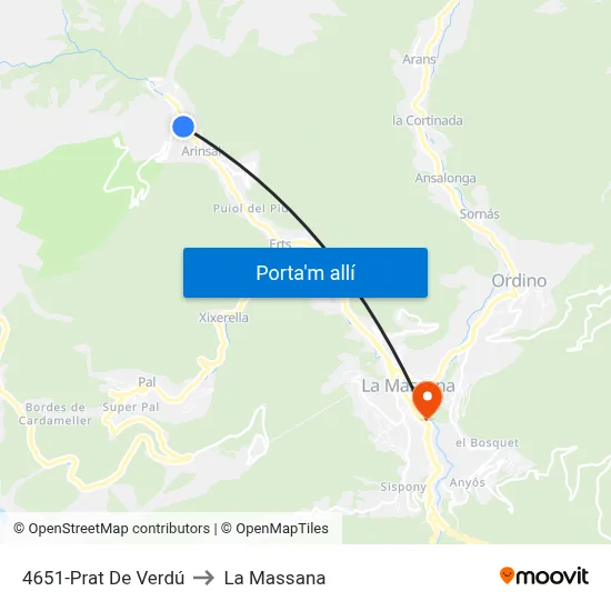 4651-Prat De Verdú to La Massana map