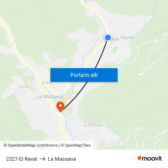 2327-El Raval to La Massana map