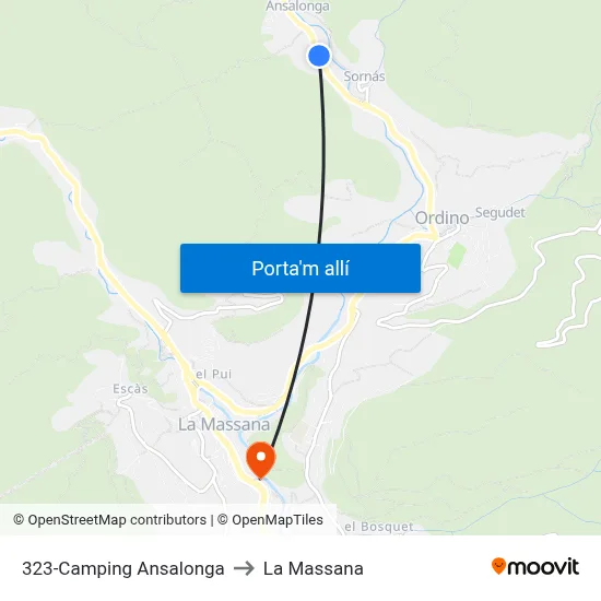 323-Camping Ansalonga to La Massana map