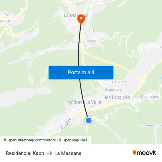 Residencial Kaph to La Massana map