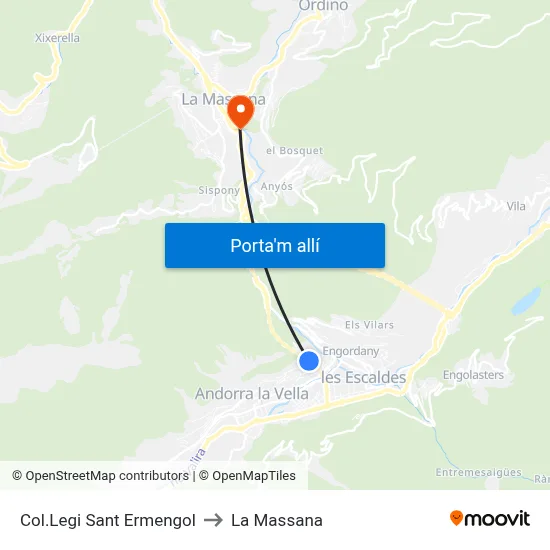 Col.Legi Sant Ermengol to La Massana map