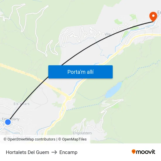 731-Hortalets Del Guem / Cementiri Del Pessebre to Encamp map