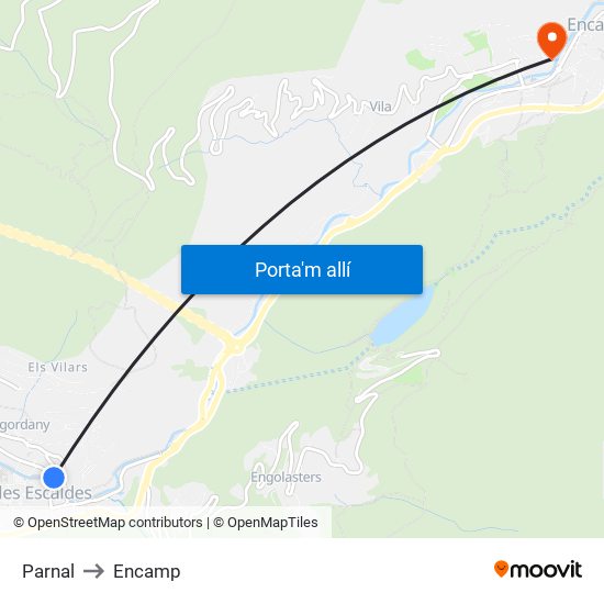 Parnal to Encamp map