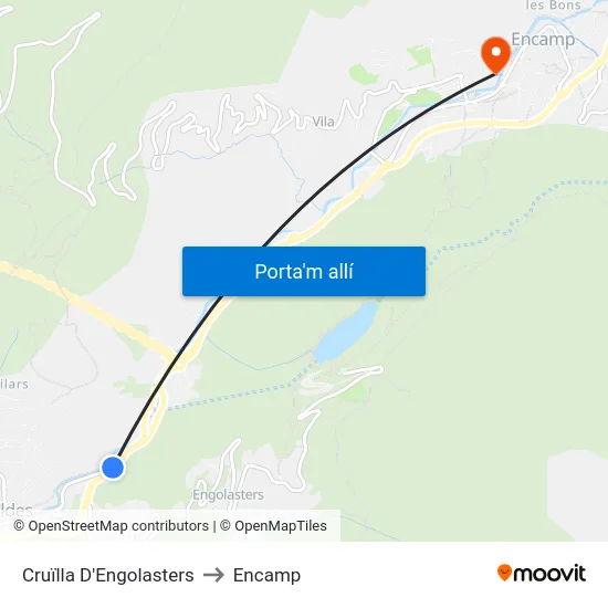 743-Cruïlla D'Engolasters to Encamp map