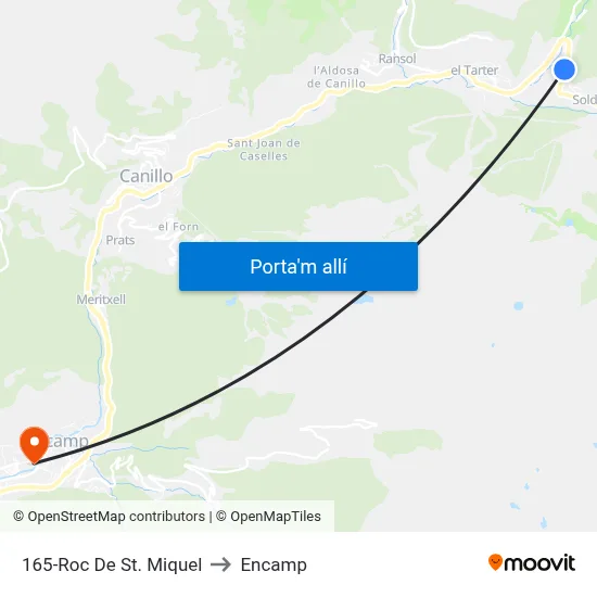 165-Roc De St. Miquel to Encamp map
