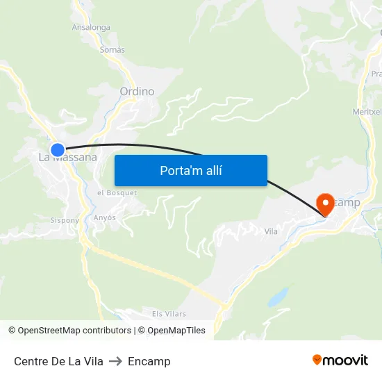 Centre De La Vila to Encamp map