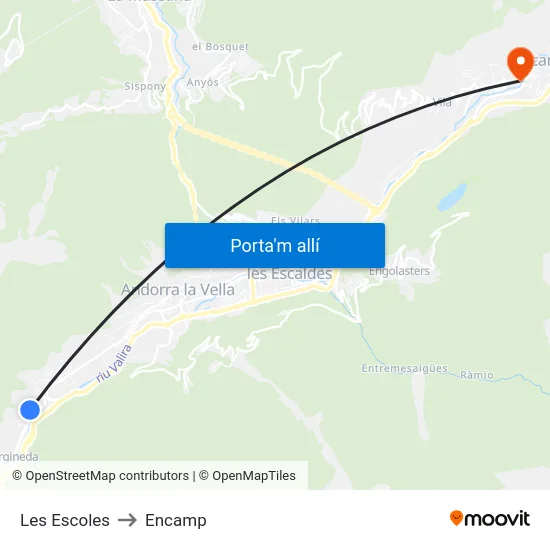 Geriàtric to Encamp map