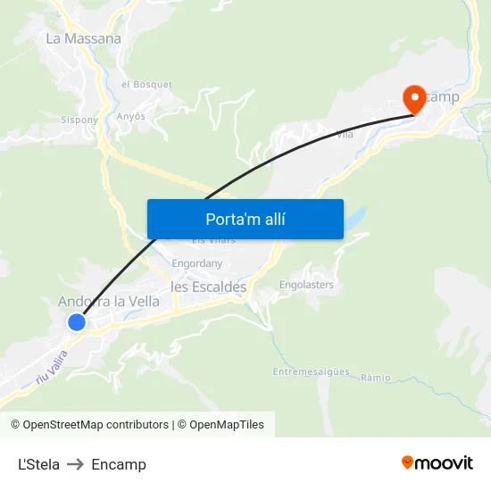 2102-La Stela to Encamp map