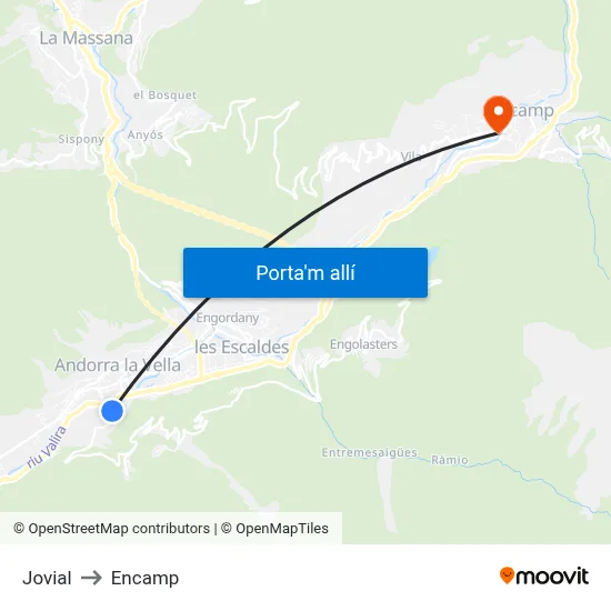 Jovial to Encamp map