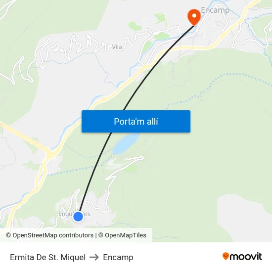 Ermita De St. Miquel to Encamp map