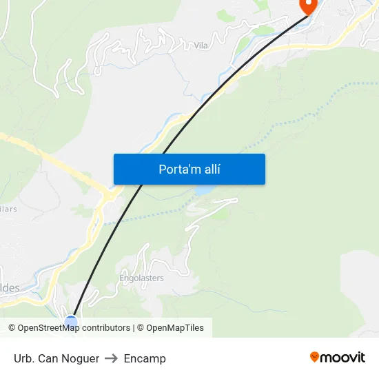 Urb.  Can Noguer to Encamp map