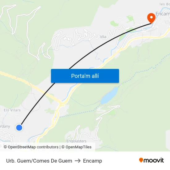 Urb. Guem/Comes De Guem to Encamp map