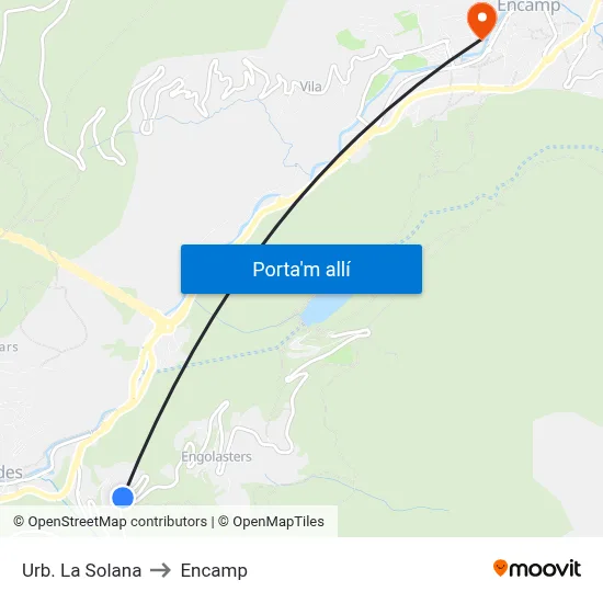 Urb. La Solana to Encamp map