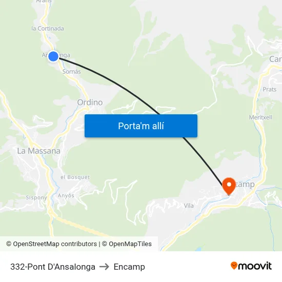 332-Pont D'Ansalonga to Encamp map