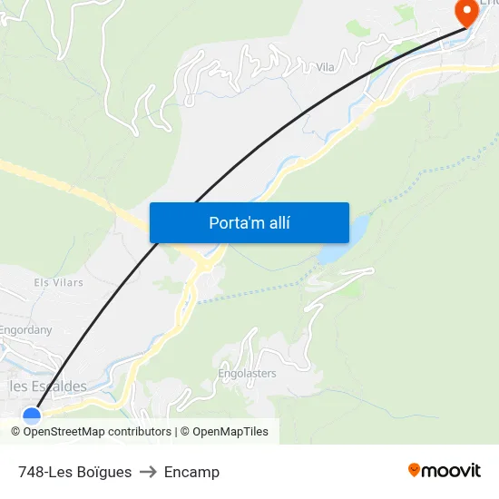 748-Les Boïgues to Encamp map
