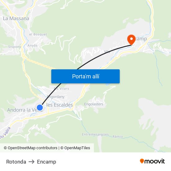 Rotonda to Encamp map