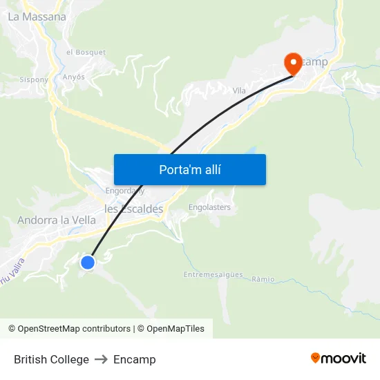 British College to Encamp map