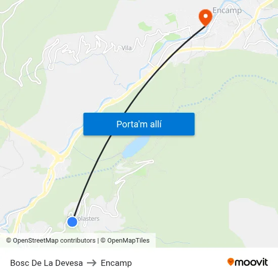 Bosc De La Devesa to Encamp map