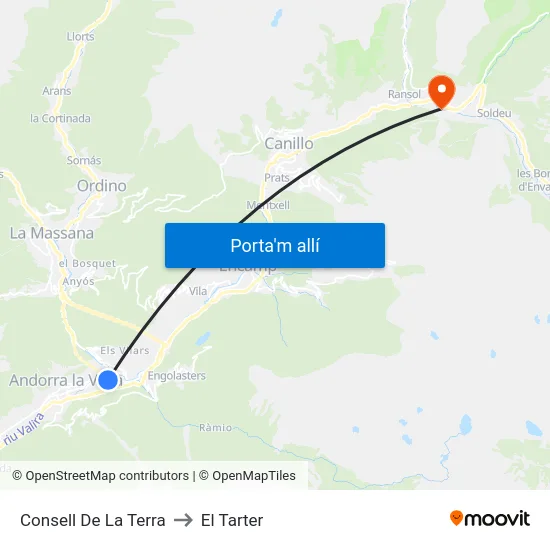 706-Consell De La Terra to El Tarter map