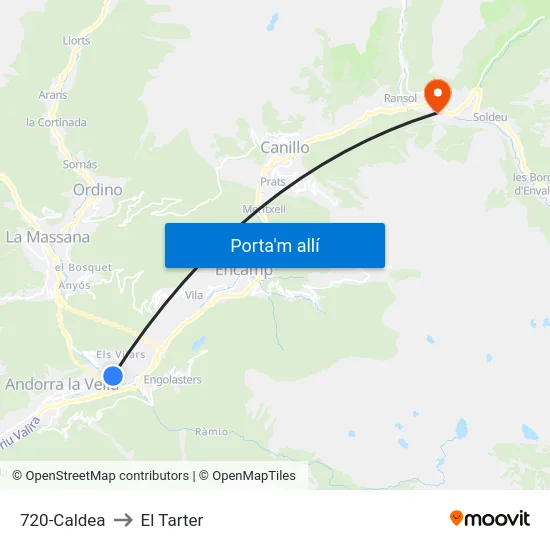 720-Caldea to El Tarter map