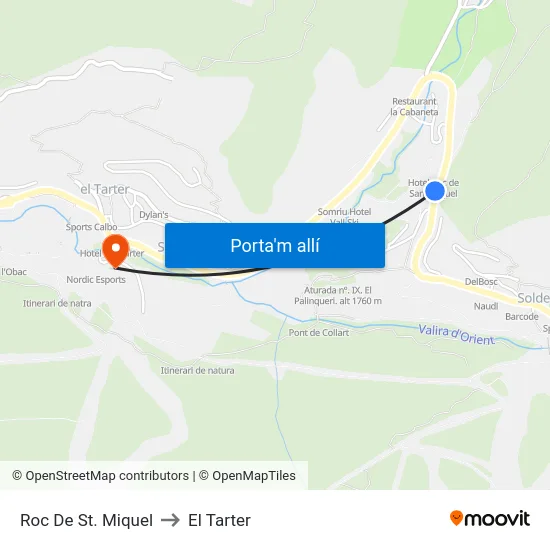 165-Roc De St. Miquel to El Tarter map