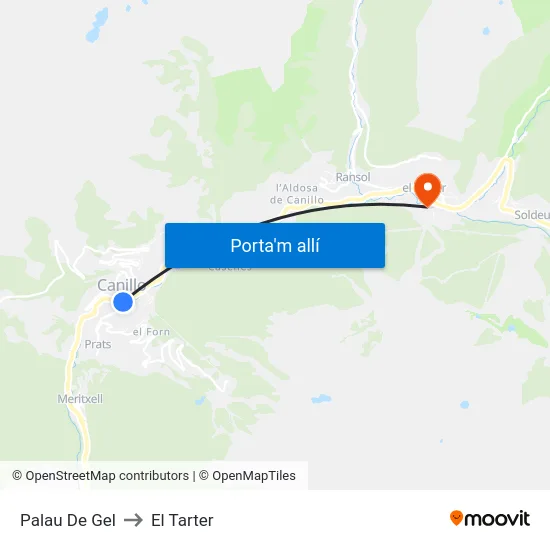 111-Palau De Gel to El Tarter map