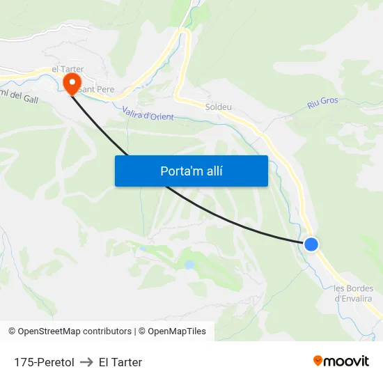175-Peretol to El Tarter map