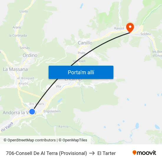 706-Consell De Al Terra (Provisional) to El Tarter map