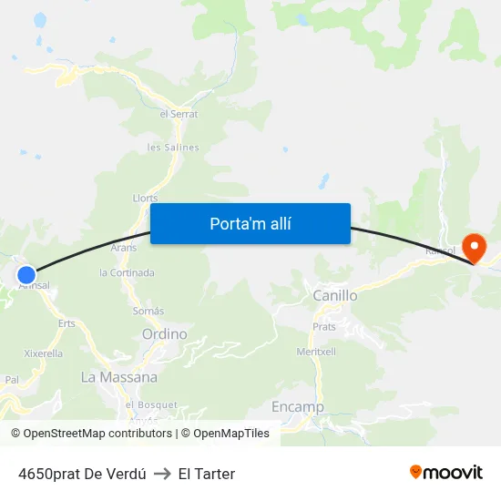 4650prat De Verdú to El Tarter map