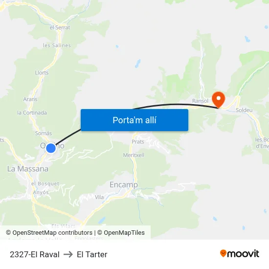 2327-El Raval to El Tarter map