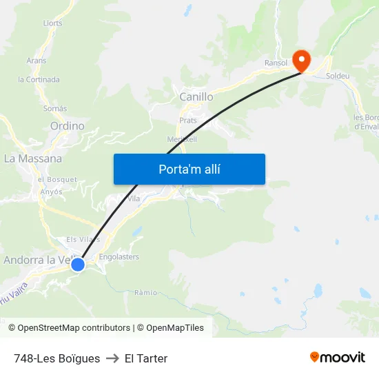 748-Les Boïgues to El Tarter map