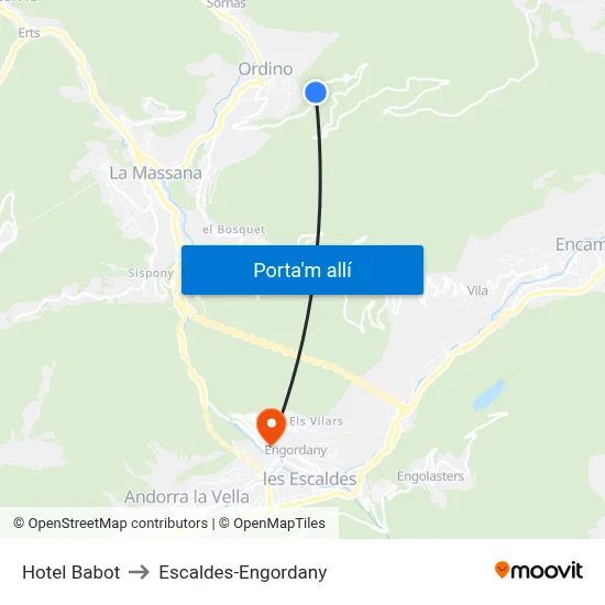 Hotel Babot to Escaldes-Engordany map