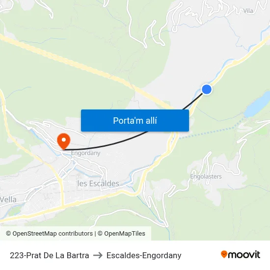 223-Prat De La Bartra to Escaldes-Engordany map