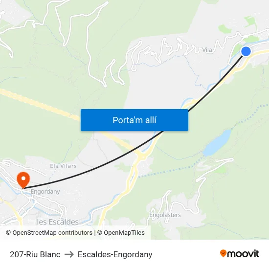 207-Riu Blanc to Escaldes-Engordany map