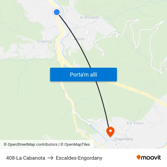 408-La Cabanota to Escaldes-Engordany map
