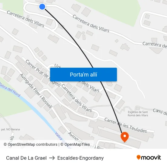 Canal De La Grael to Escaldes-Engordany map
